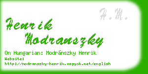 henrik modranszky business card